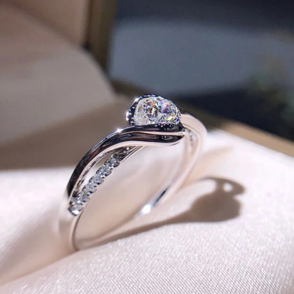 925 silver plated cubic Zirconia ring  size various
